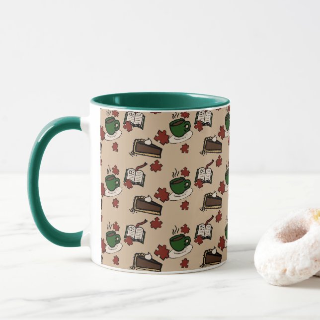 Caneca Cafe Pattern Mug (Com Donut)