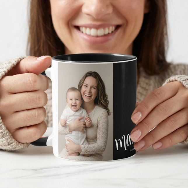 Caneca Café Personalizado com Foto da Mãe e Ano de Fundaç (Criador carregado)