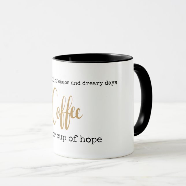 Caneca Café personalizável é nossa esperança engraçada (Frente Esquerda)