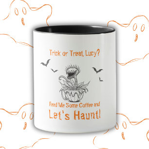 Caneca Café Planta Carnívoro do Halloween Personalizado