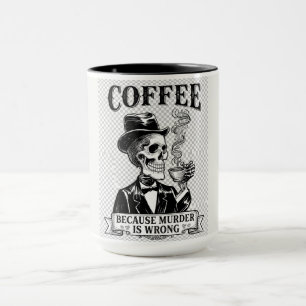 Caneca Café Porque Assassinato É Errado Esqueleto Engraça