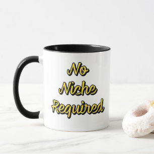 Caneca Café Preto e Dourado Tipografia Sem Nicho Necessár