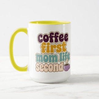 Caneca Café Primeiro Vida de Mãe em Segundo