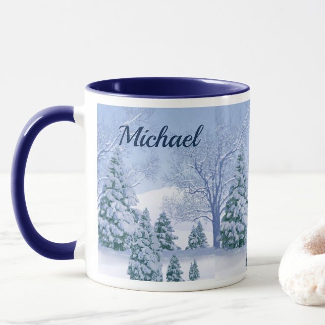 Caneca Café quente no dia frio do inverno Apelido (Criador carregado)