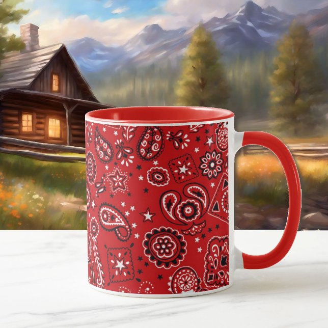 Caneca Café Red Bandana Gift Cup ou cacau (Criador carregado)