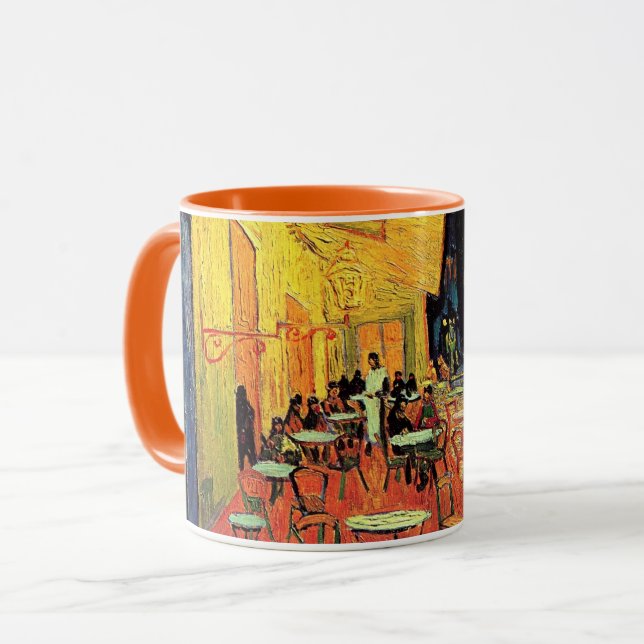 Caneca Café Terrace à noite por Vincent van Gogh (Frente Esquerda)