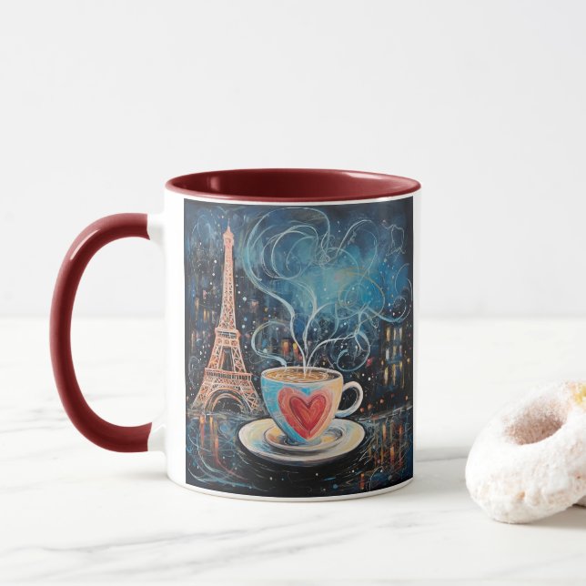 Caneca Café Torre Chic Eiffel Café Café Café Chalkboard P (Com Donut)