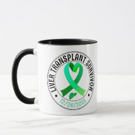 Caneca Café Verde Sobrevivente de Transplante Hepático