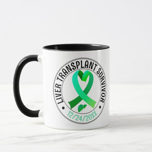 Caneca Café Verde Sobrevivente de Transplante Hepático (Esquerda)