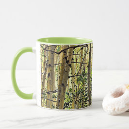 Caneca Café Verde Violeta Madeira de Aspen de Verão