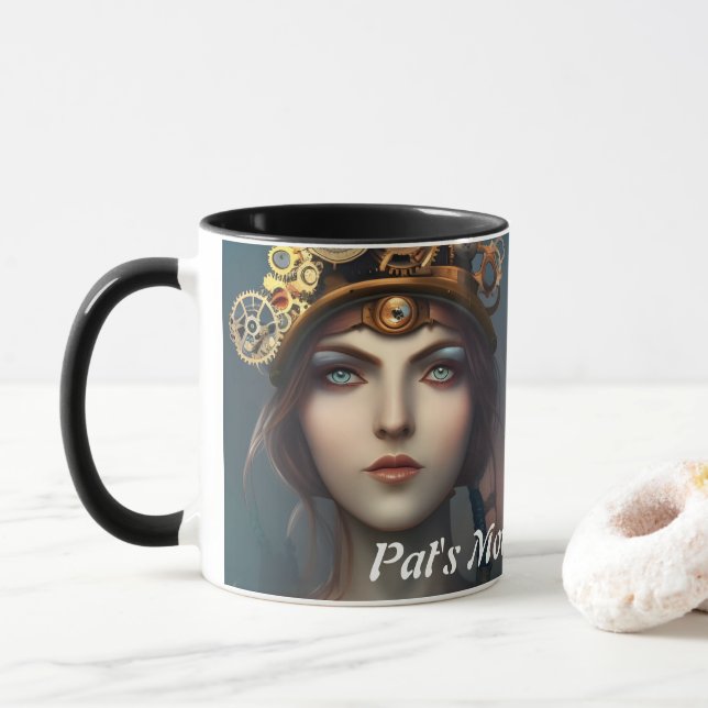 Caneca Cafeína da Manhã de Pat Personalizada Personalizáv (Com Donut)