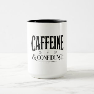 Caneca Cafeína e Confiança Tipografia de Citação de Café