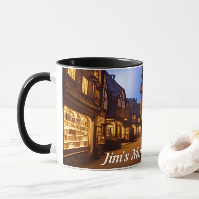 Caneca Cafeína Morning do JIm personalizável (Com Donut)