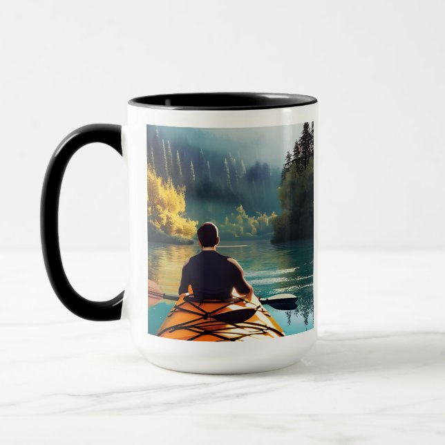 Caneca Caiaque mais, Preocupe menos | Citação e Arte de C (Esquerda)