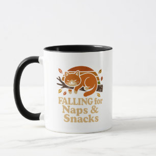 Caneca Caindo para Naps e Snacks T-Shir de Gato de Outo