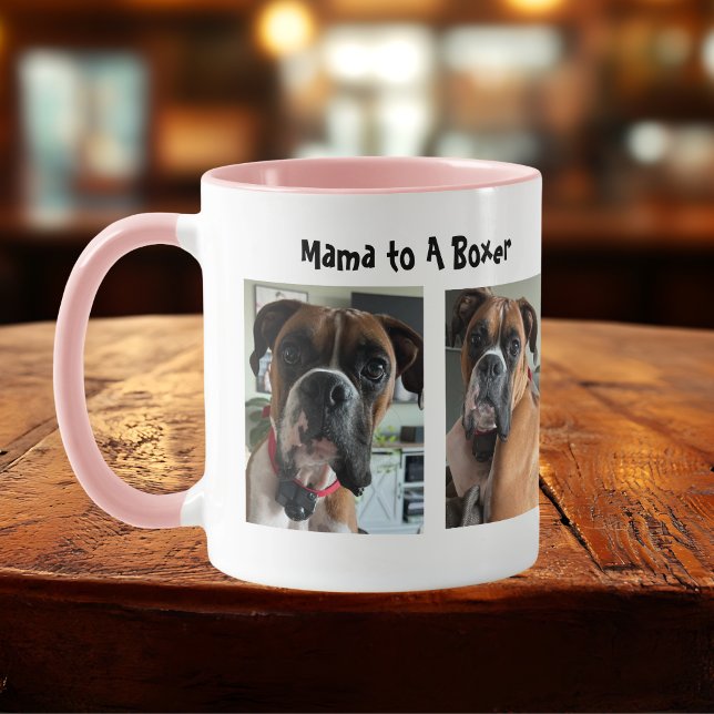 Caneca Caixa de Foto de Pet Boxer Mamãe Personalizada (Criador carregado)