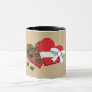 Caneca Caixa de Presente de Chocolate Cardíaco - Dia de o