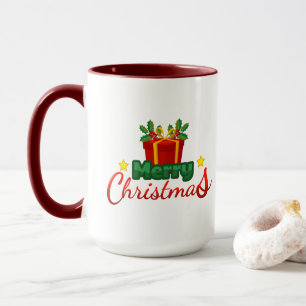 Caneca Caixa de Presente de Natal Alegre
