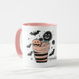 Caneca Caixa e Morcegos de Doces de Halloween