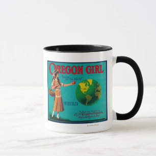 Caneca Caixa LabelElgin de Apple da menina de Oregon, OU