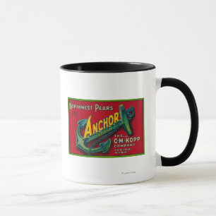 Caneca Caixa LabelYakima da pera da âncora, WA
