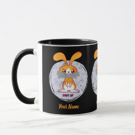 Caneca Cale a Boca Coelho Design Cômico Divertido e Sarcá