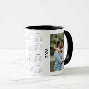 Caneca Calendário de Fotos Personalizado Família 2 2026 