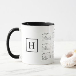 Caneca Calendário do Monograma Chic 2026