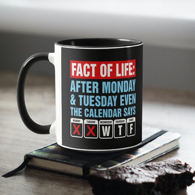 Caneca Calendário Facto da Vida Diz Humor WTF (Criador carregado)