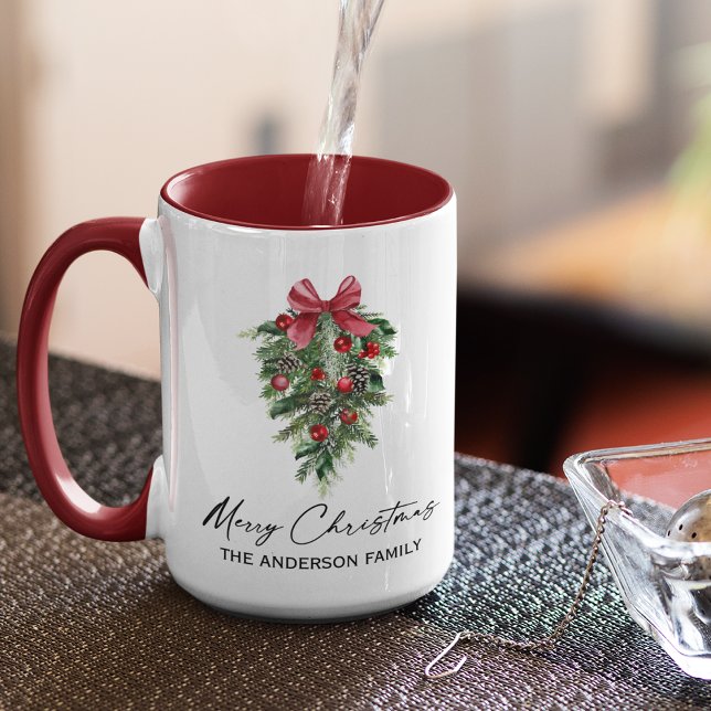 Caneca Caligrafia com aquarela Caligrafia Grande Natal (Customize to change your personalized text size or text style.)