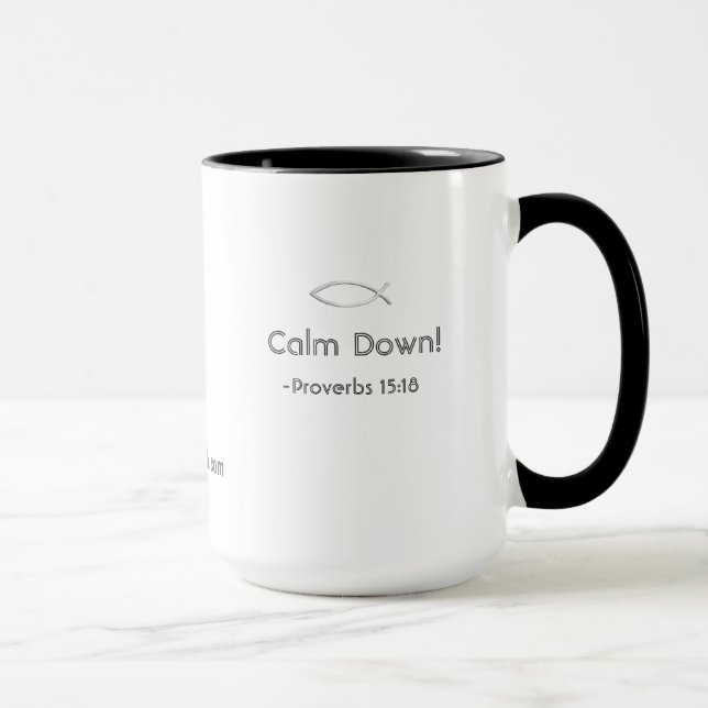 Caneca Calma! gotGod316.com Escritura (Direita)