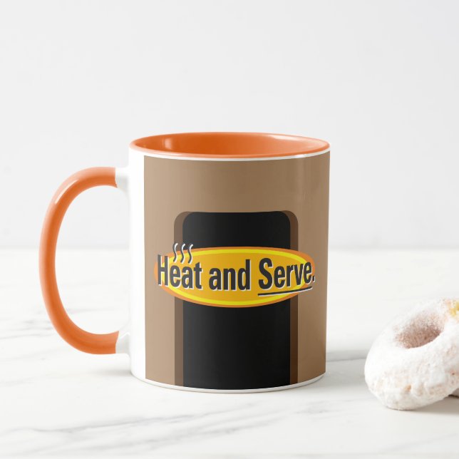 Caneca Calor e Servir Texto Preto Gfx (Com Donut)