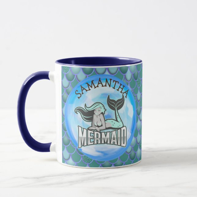 Caneca Cama Azul Mermaid Ocean (Esquerda)