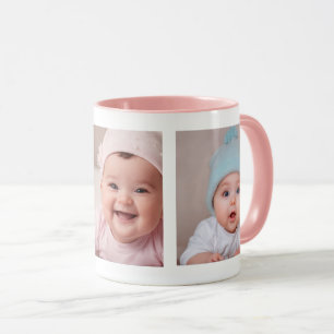 Caneca Cama Cerâmica de Colagem de Fotos Personalizável