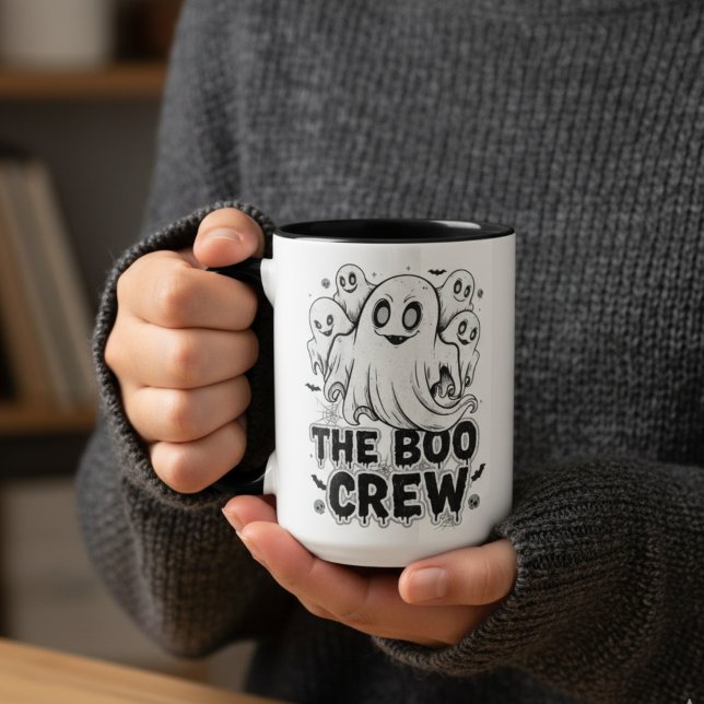 Caneca Cama de Boo Crew Halloween - Cute Spooky Ghost Cof (Criador carregado)