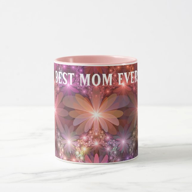 Caneca Cama De Flores Arte Fractal Abstrata Brilhante Mel (Centro)