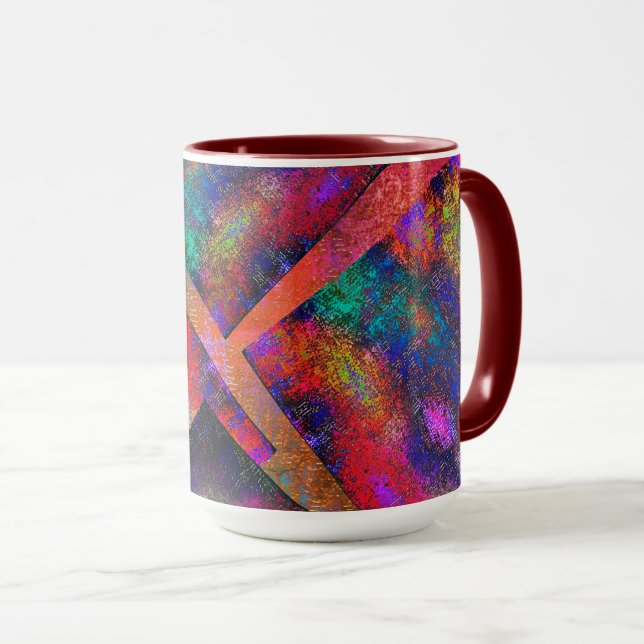 Caneca Camada de imagens rústicas organizadas de forma ir (Frente Esquerda)