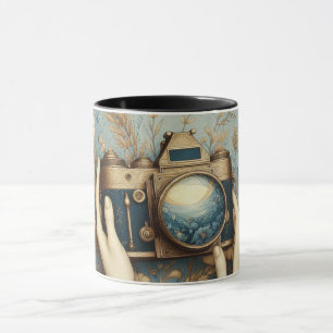 Caneca câmara fotográfica, imagem mínima moderna