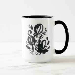 Caneca Cameo Bloom - Preto e Branco