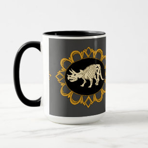 Caneca Cameo do fóssil do Triceratops