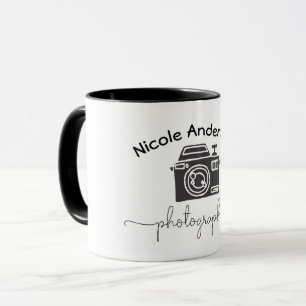 Caneca Câmera de fotografia Gráfico de logotipo mínimo mo