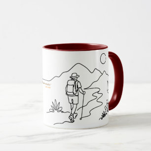 Caneca Caminhante no deserto com citação de John Muir