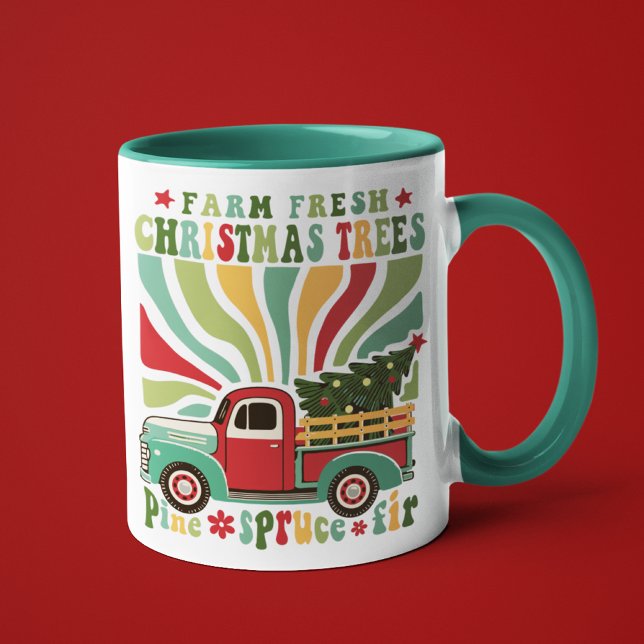 Caneca Caminhão de Árvores Frescas da Fazenda de Natal Bo (Criador carregado)
