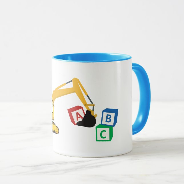 Caneca Caminhão de Construção do Escavador ABC (Frente Esquerda)