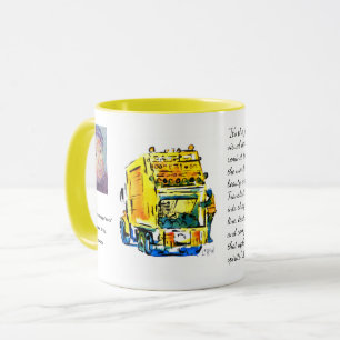 Caneca Caminhão de Lixo Amarelo / Artista Larry Lerew
