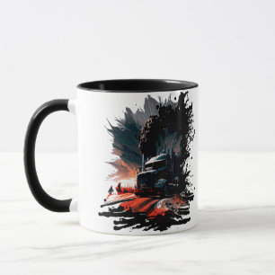 Caneca Caminhão de Mug, Presente de Caminhoneiro, Rodas