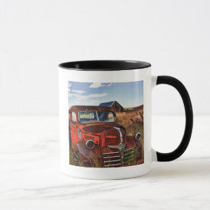 Caneca Caminhão Dodge laranja enferrujado com fazenda aba