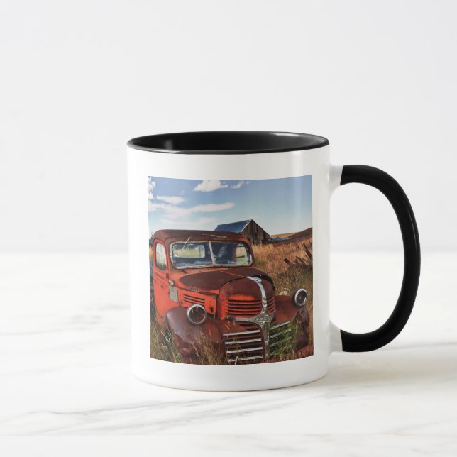 Caneca Caminhão Dodge laranja enferrujado com fazenda aba (Direita)