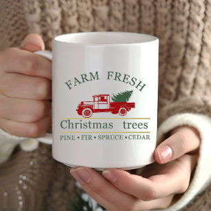 Caneca Caminhão Vermelho Clássico Vintage Fazenda Fresca