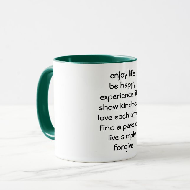 Caneca Caminho da Vida Mensagem Espiritual Coffee Mug (Frente Esquerda)